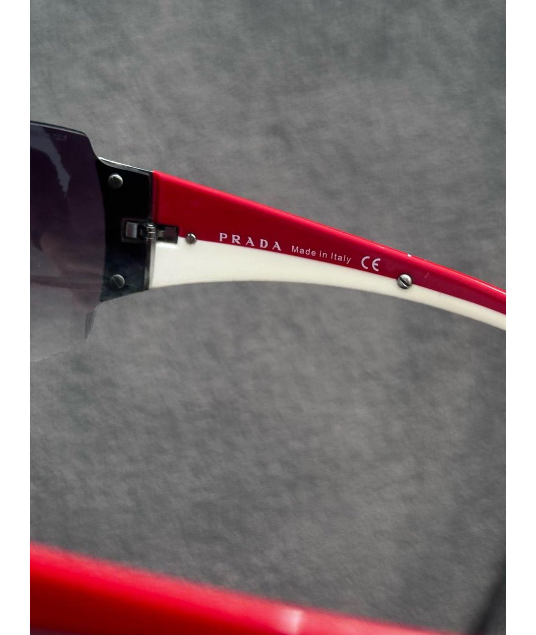 PRADA Бордовые пластиковые солнцезащитные очки, фото 4