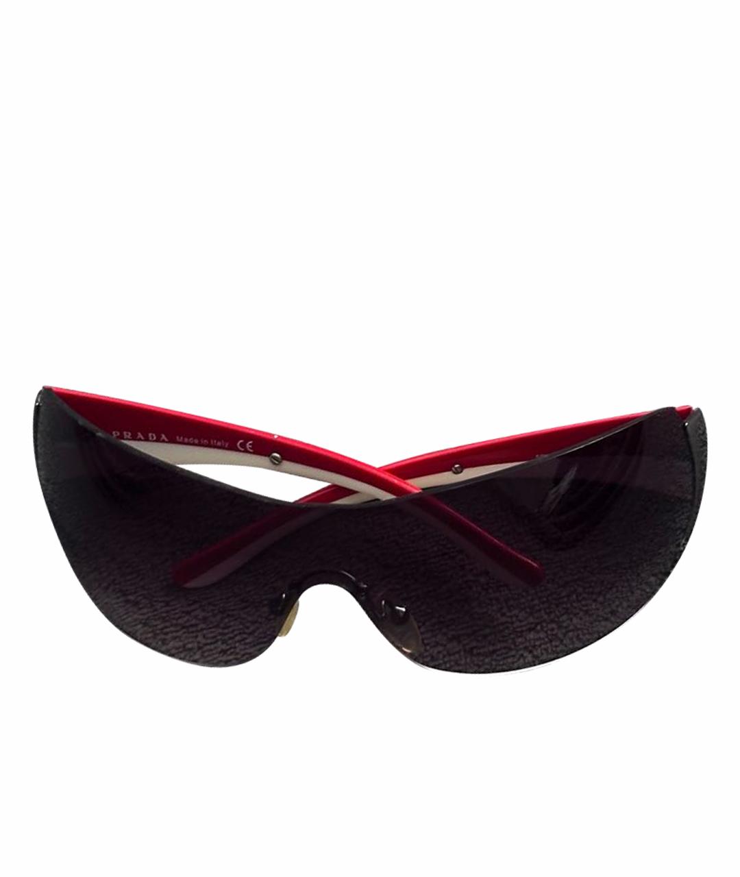PRADA Бордовые пластиковые солнцезащитные очки, фото 1