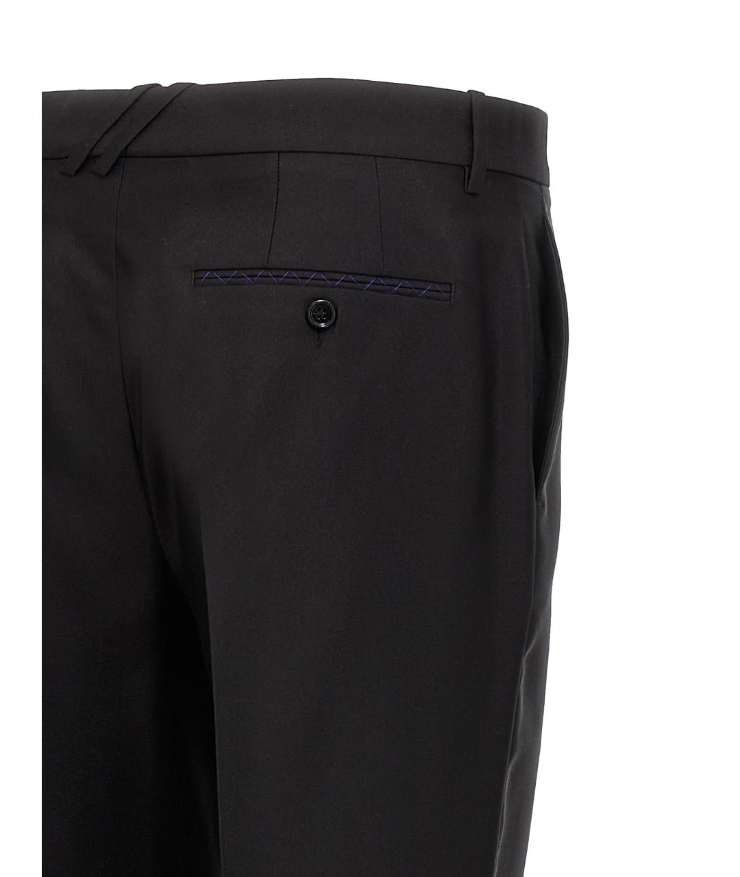 BURBERRY Черные шерстяные классические брюки, фото 4