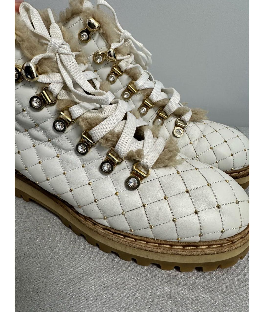 LE SILLA Белые кожаные ботинки, фото 3