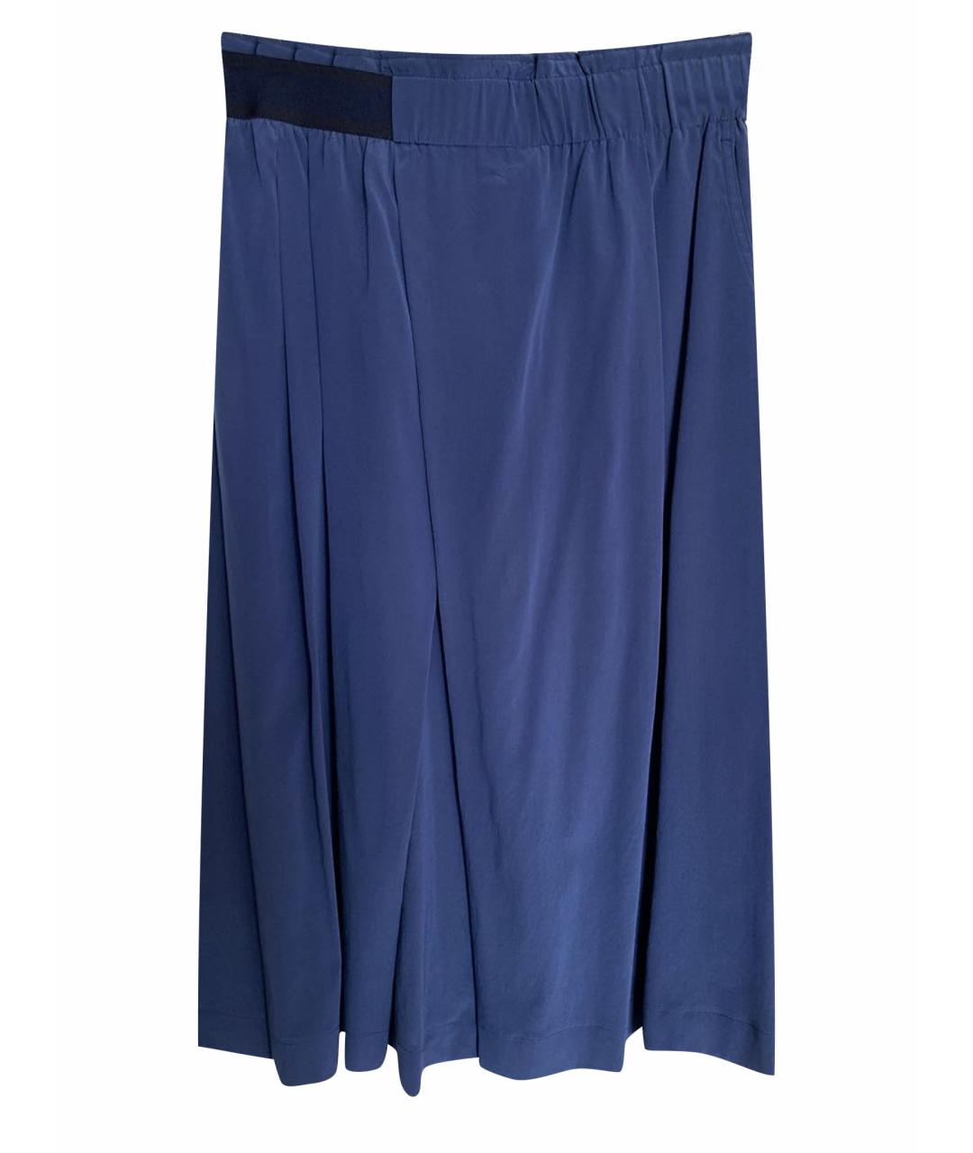 BOGNER Синяя шелковая юбка миди, фото 1