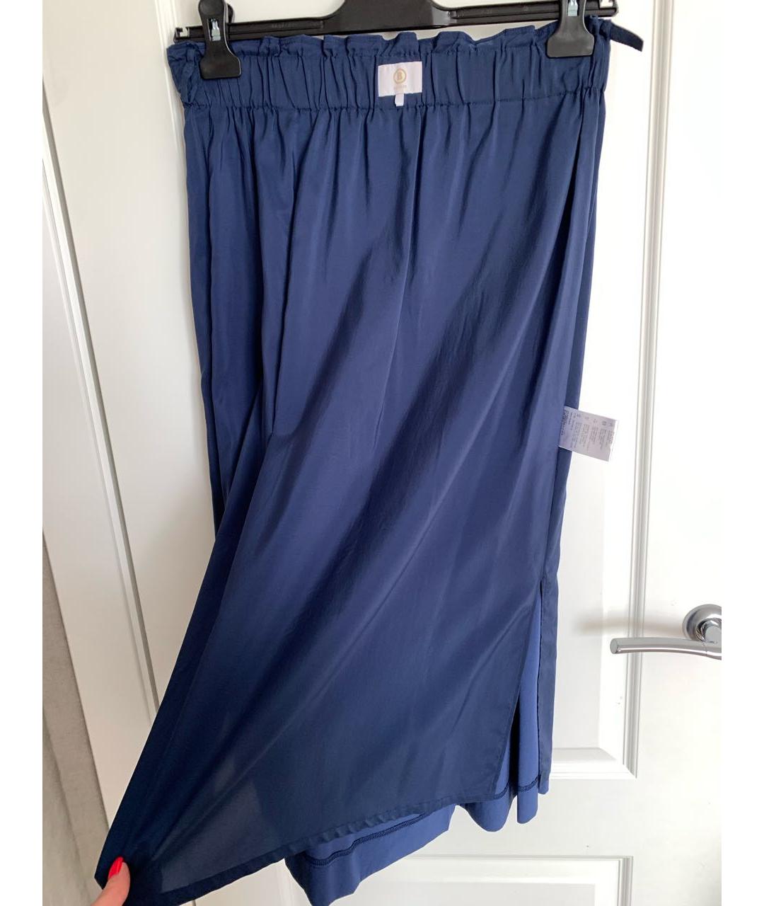 BOGNER Синяя шелковая юбка миди, фото 7