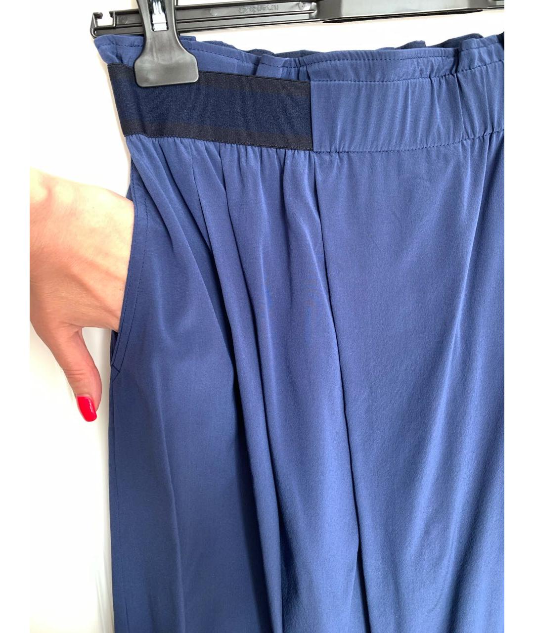 BOGNER Синяя шелковая юбка миди, фото 4