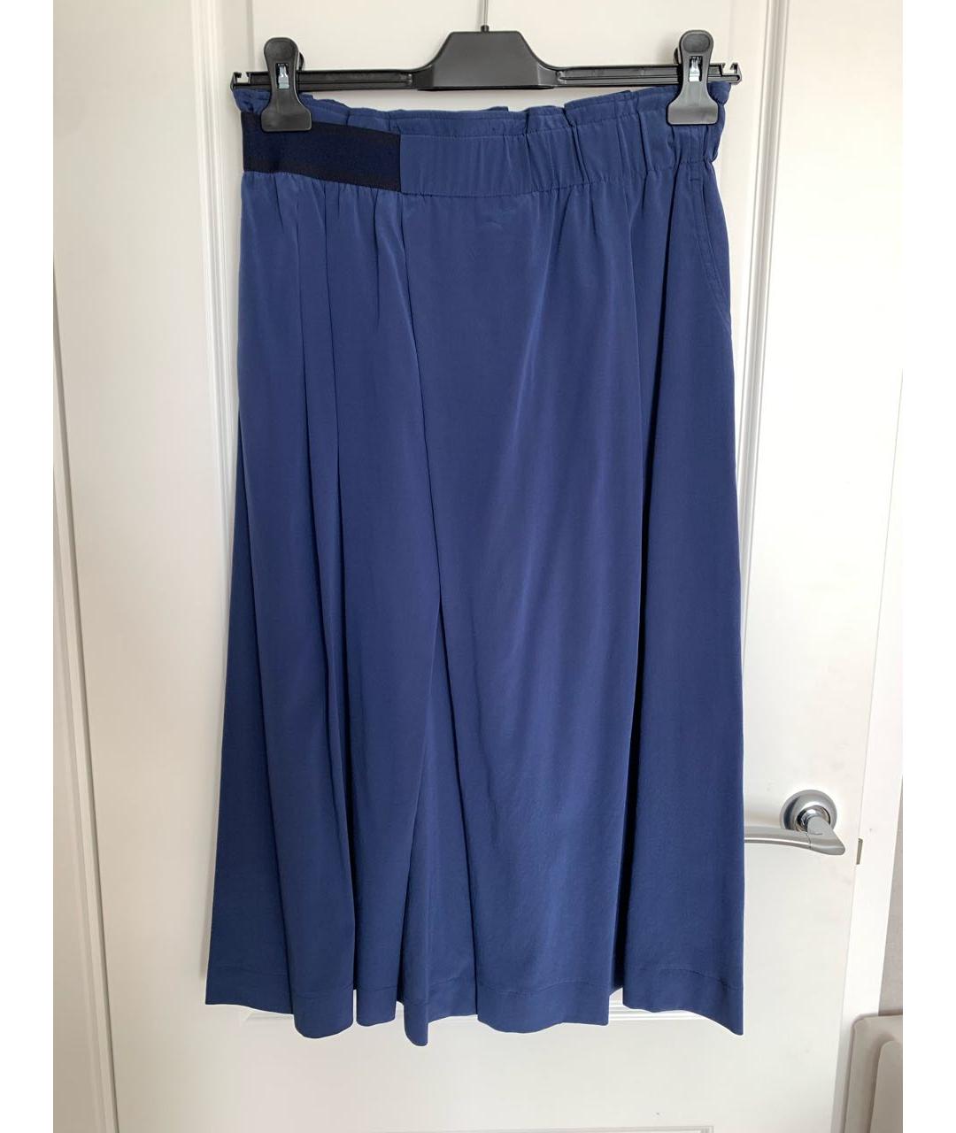 BOGNER Синяя шелковая юбка миди, фото 8
