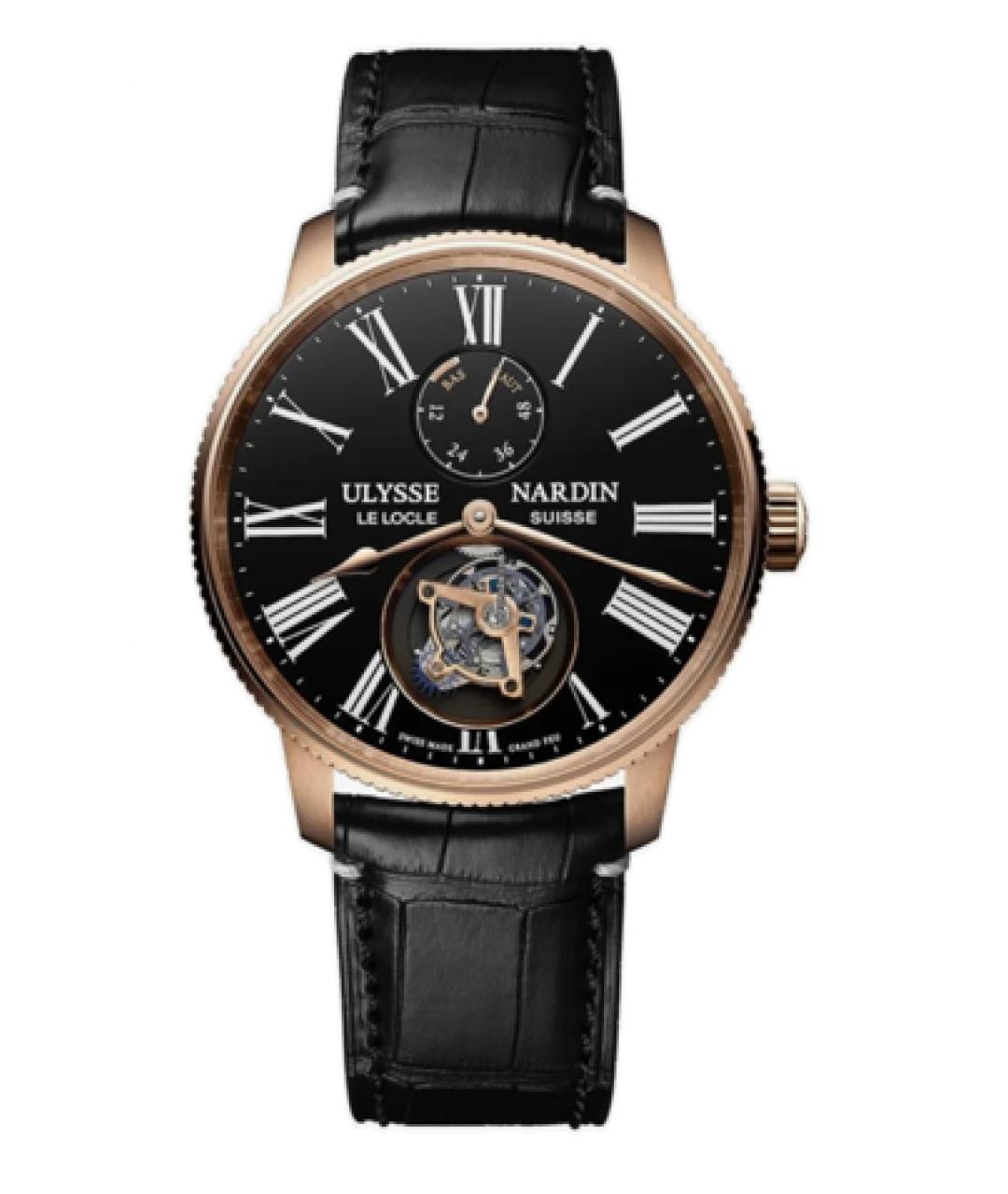 Ulysse Nardin Черные часы из розового золота, фото 1