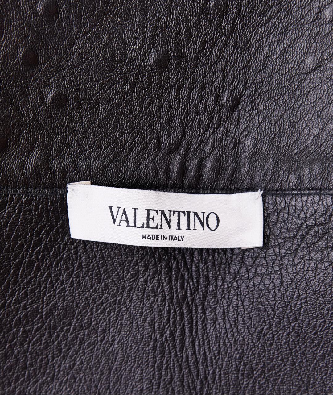 VALENTINO Черная кожаная юбка мини, фото 4
