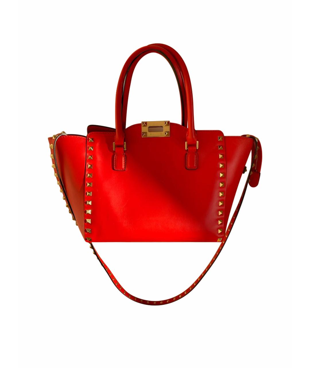 VALENTINO Красная кожаная сумка с короткими ручками, фото 1