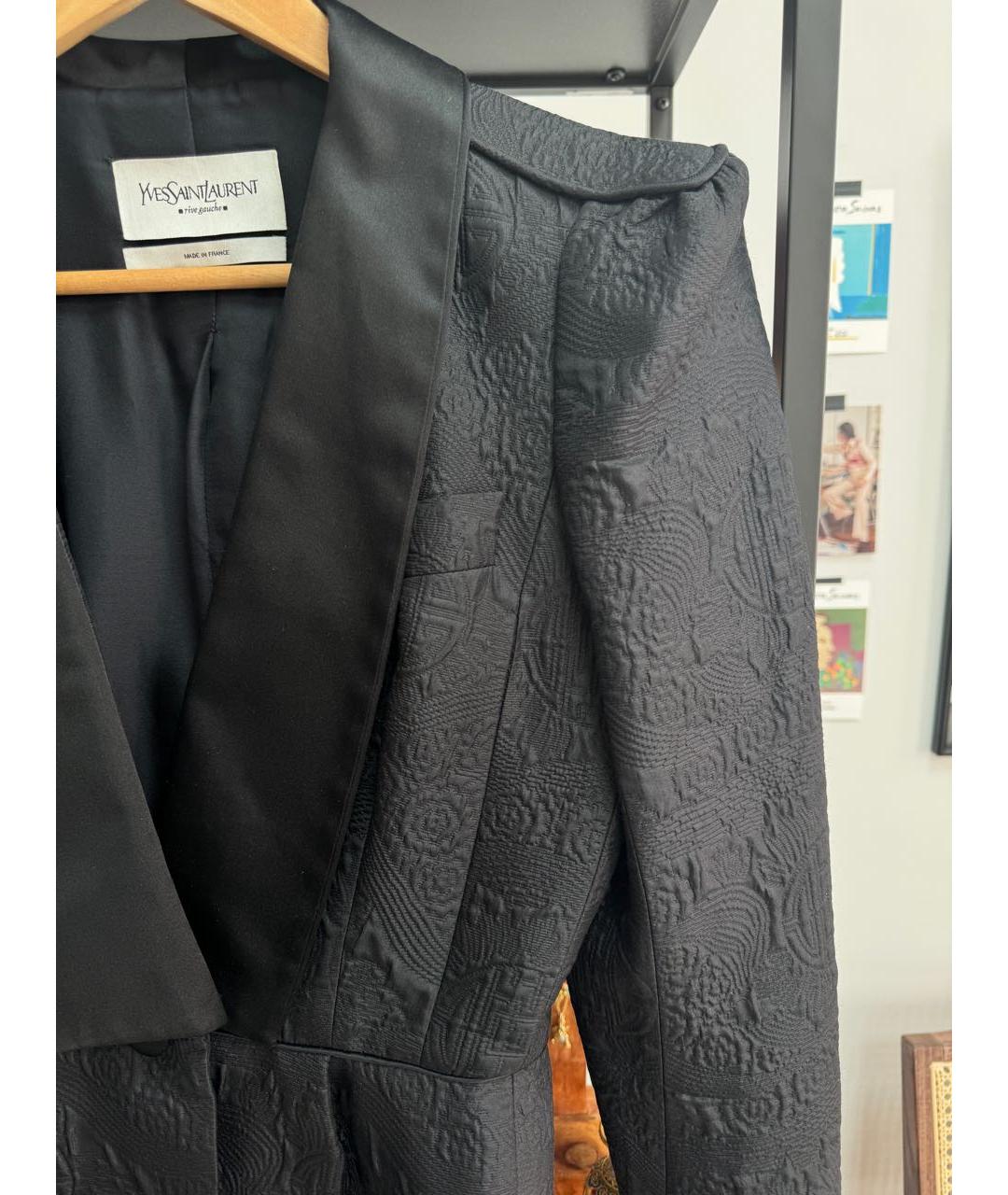 SAINT LAURENT Черный шелковый жакет/пиджак, фото 3