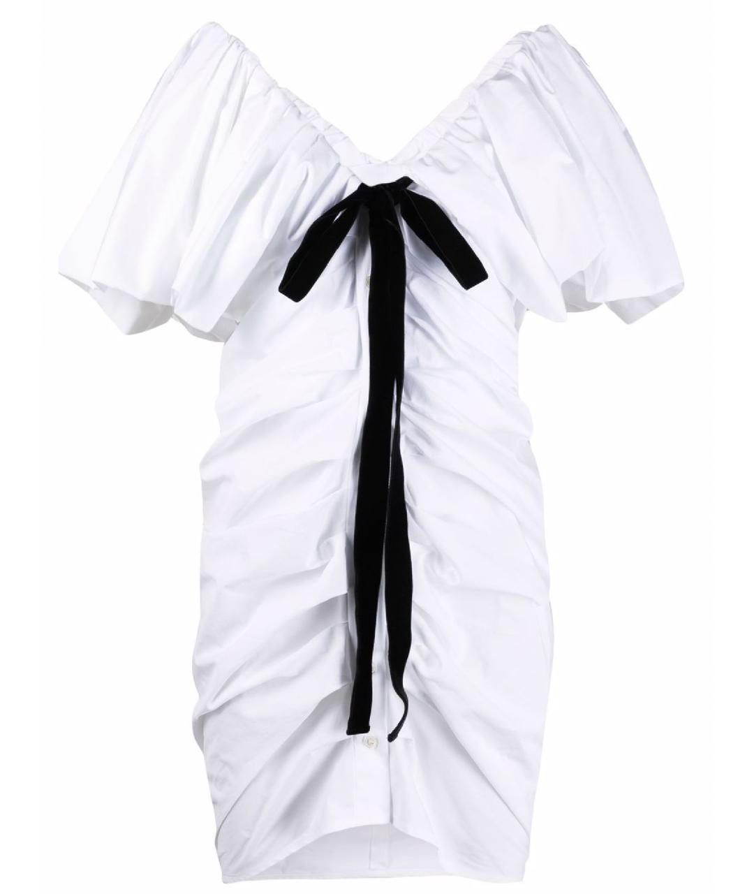 PHILOSOPHY DI LORENZO SERAFINI Белое хлопковое коктейльное платье, фото 1