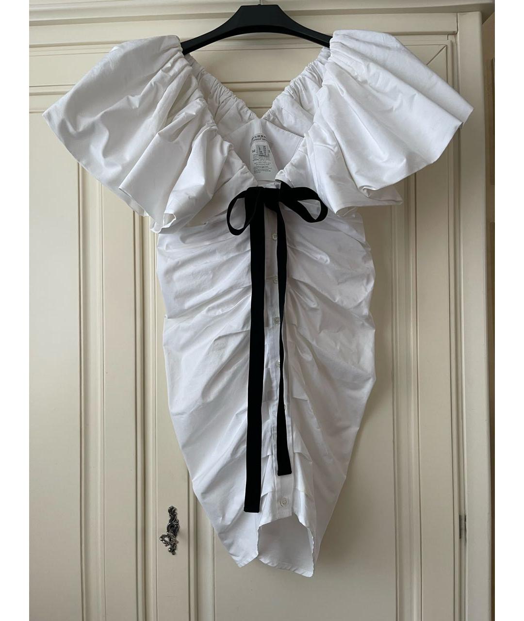 PHILOSOPHY DI LORENZO SERAFINI Белое хлопковое коктейльное платье, фото 7
