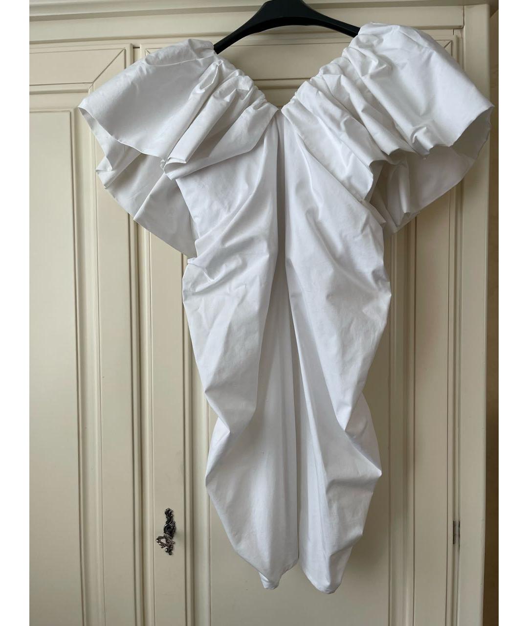 PHILOSOPHY DI LORENZO SERAFINI Белое хлопковое коктейльное платье, фото 2