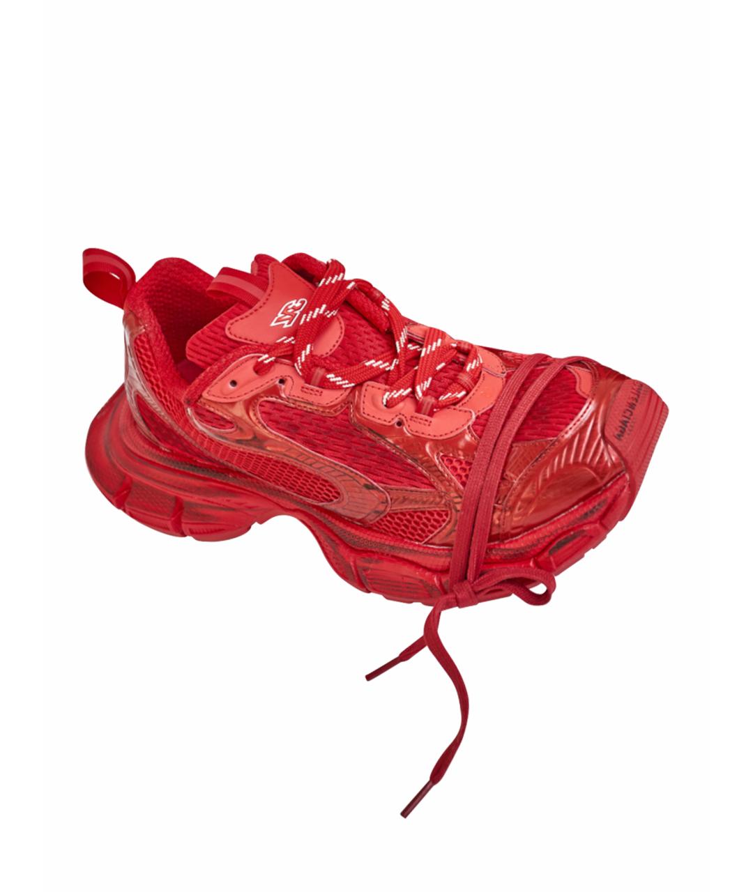 BALENCIAGA Красные кожаные низкие кроссовки / кеды, фото 1