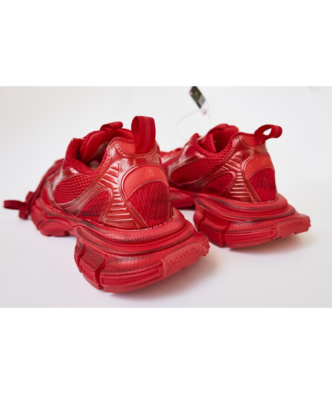 BALENCIAGA Красные кожаные низкие кроссовки / кеды, фото 4