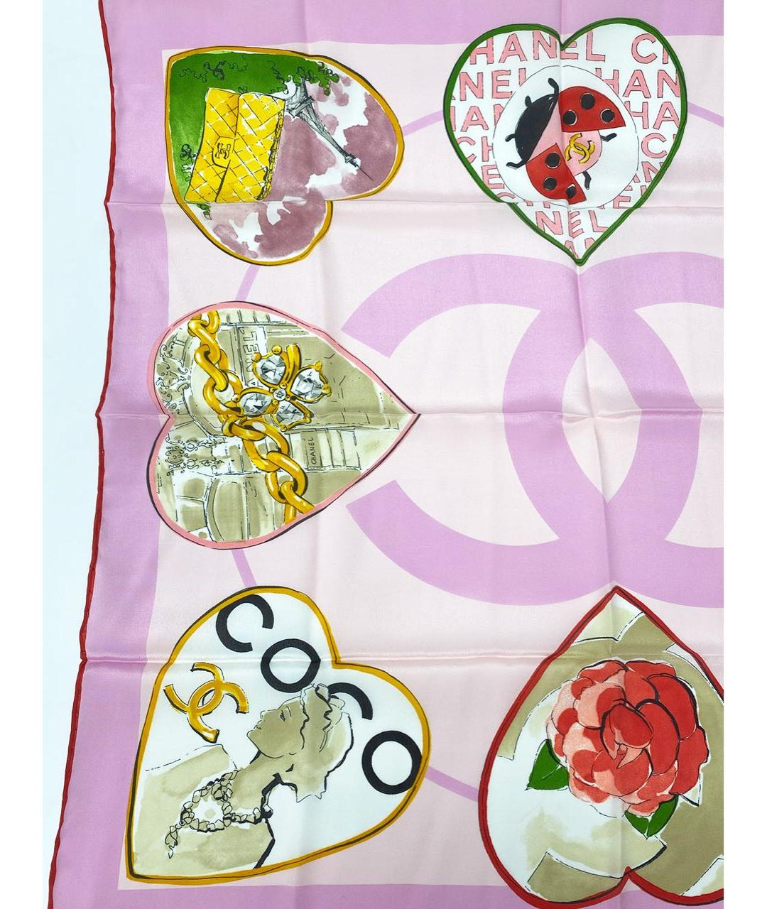 CHANEL PRE-OWNED Розовый шелковый платок, фото 3