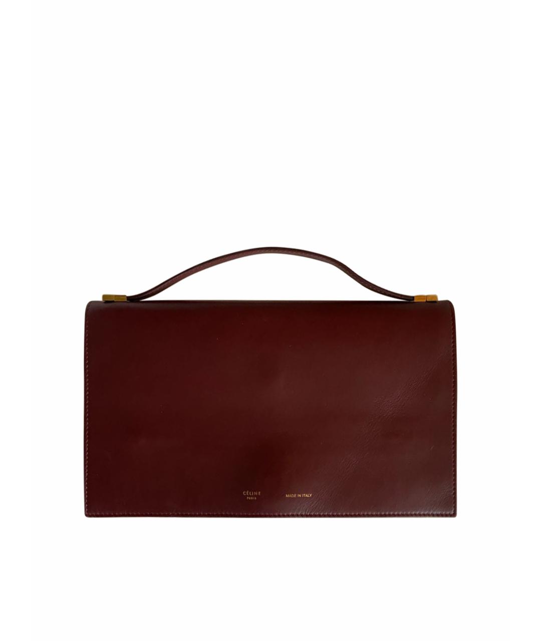 CELINE PRE-OWNED Бордовая кожаная сумка с короткими ручками, фото 1