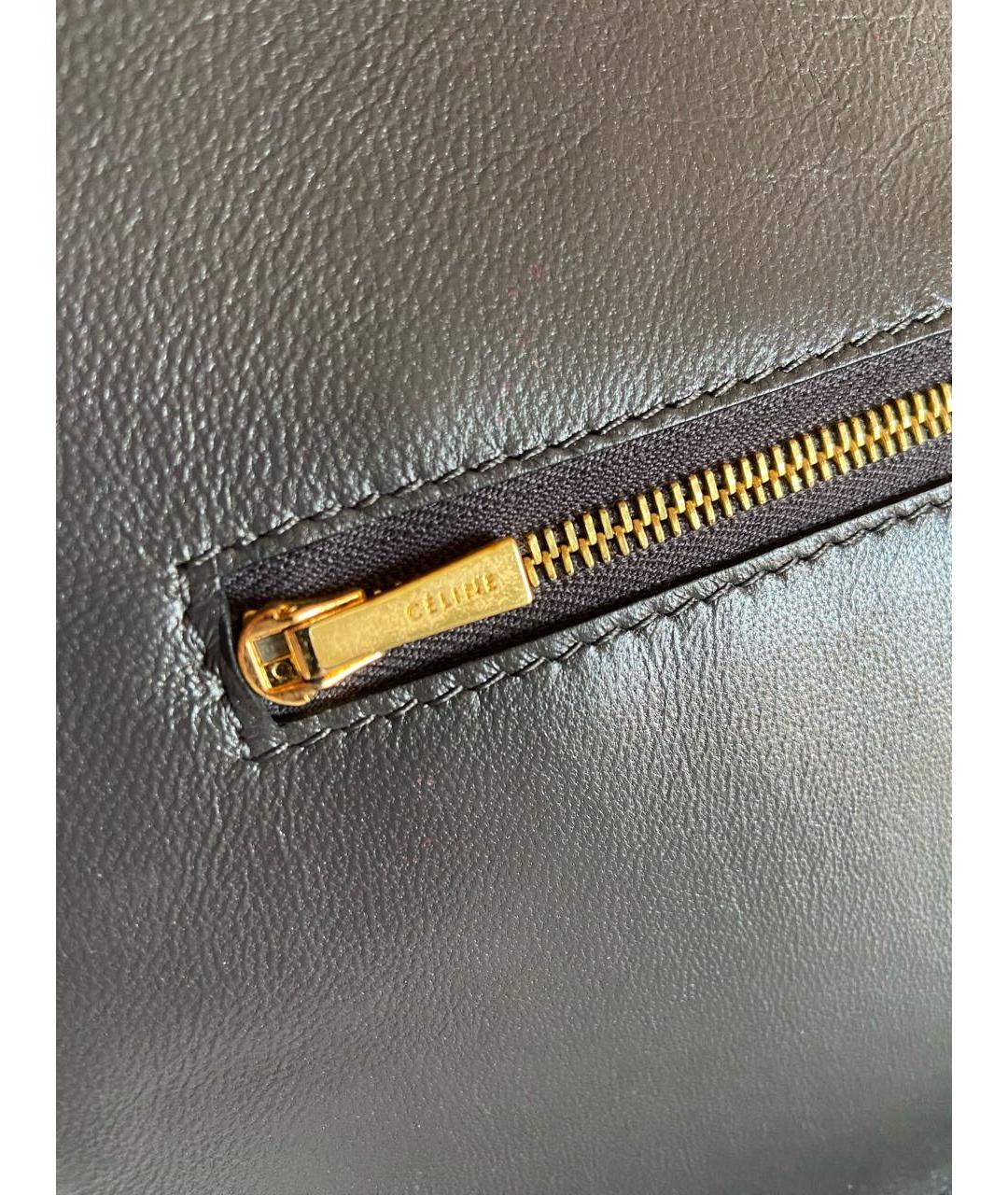 CELINE PRE-OWNED Бордовая кожаная сумка с короткими ручками, фото 5