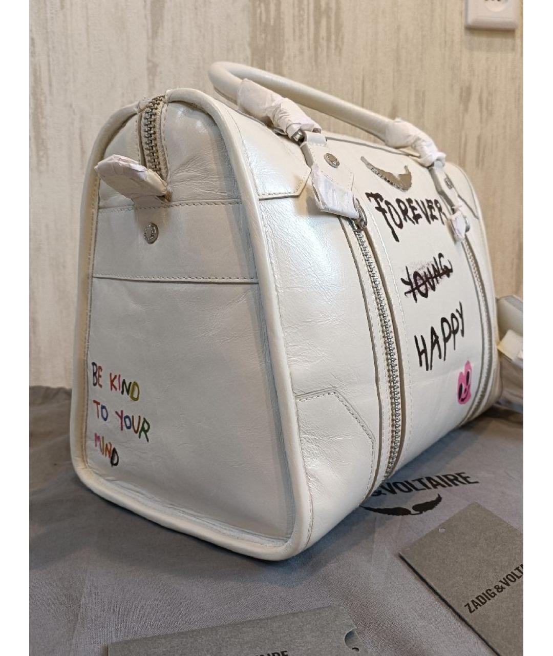 ZADIG & VOLTAIRE Белая сумка с короткими ручками из лакированной кожи, фото 2