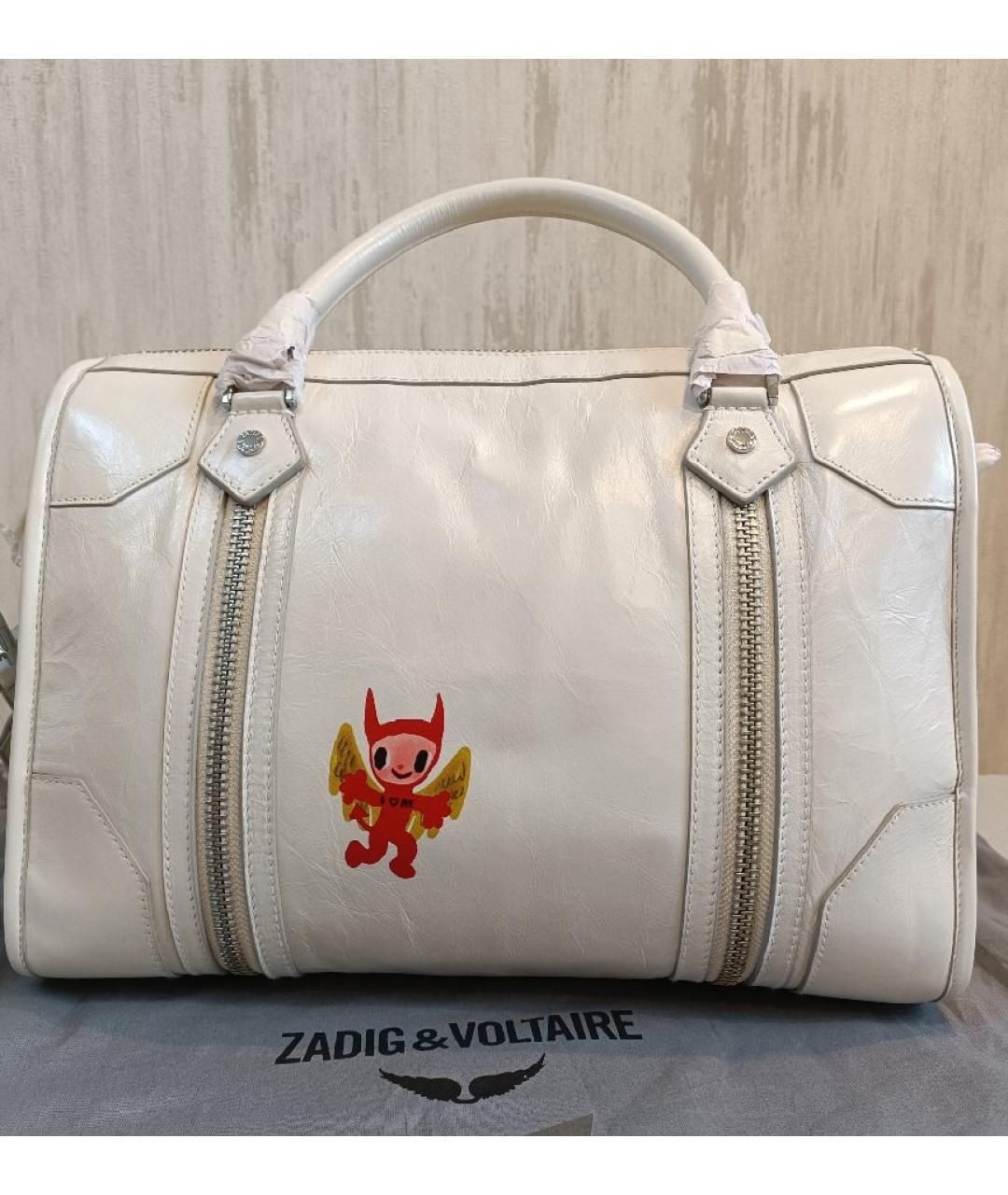 ZADIG & VOLTAIRE Белая сумка с короткими ручками из лакированной кожи, фото 3