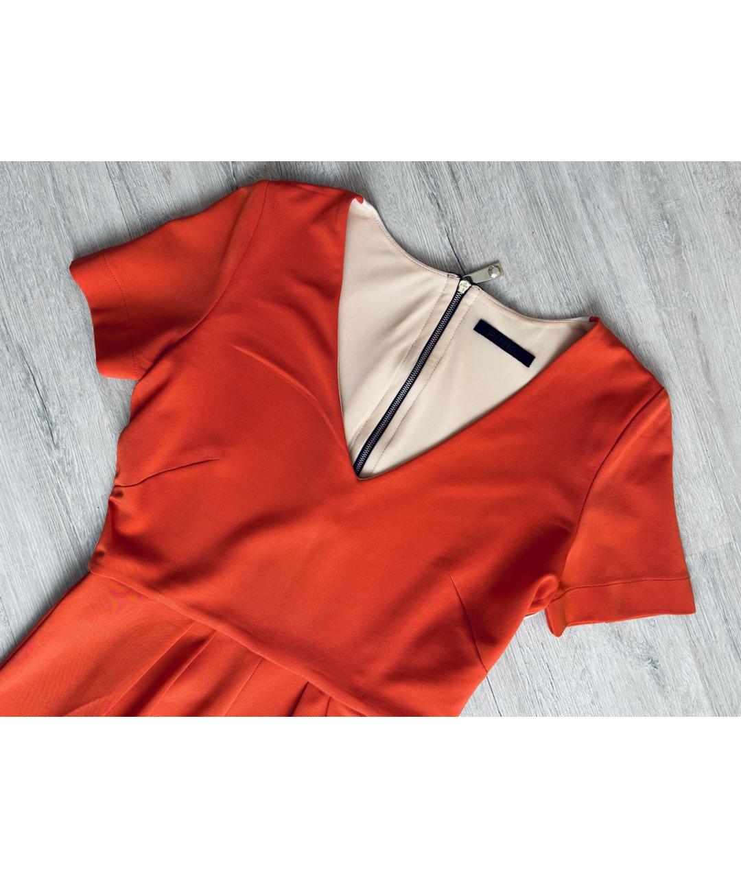 PINKO Оранжевое вискозное коктейльное платье, фото 4