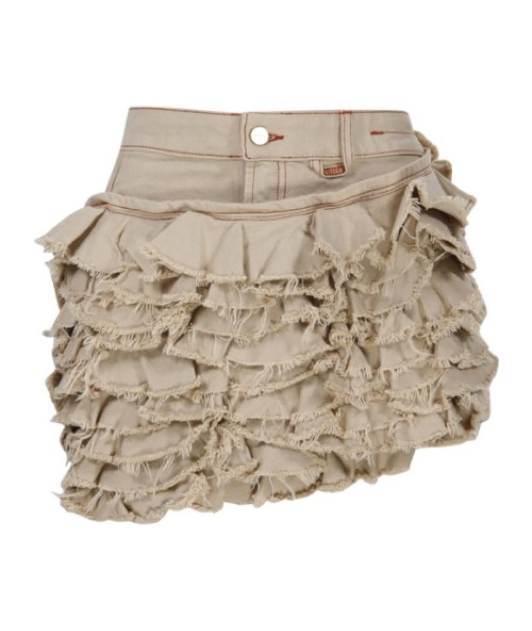 JACQUEMUS Горчичная хлопковая юбка мини, фото 1