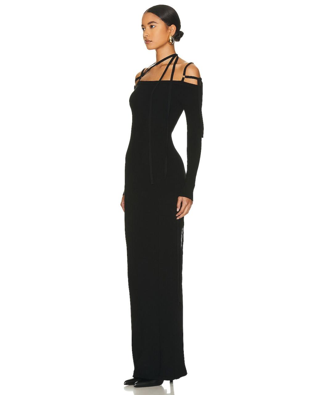 JACQUEMUS Черное полиамидовое вечернее платье, фото 4