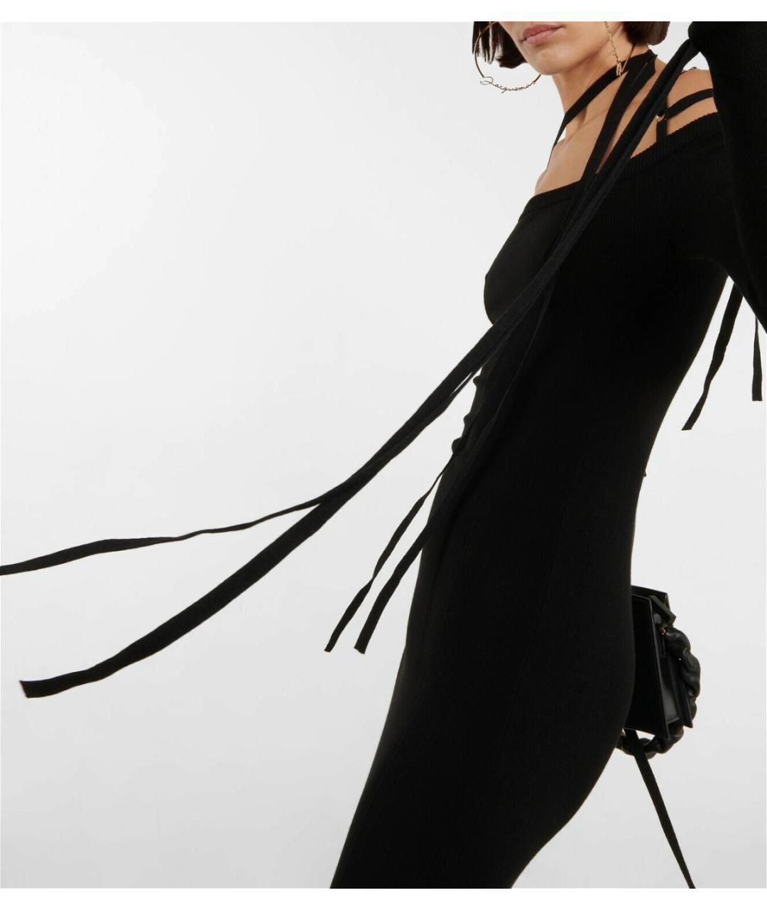 JACQUEMUS Черное полиамидовое вечернее платье, фото 7