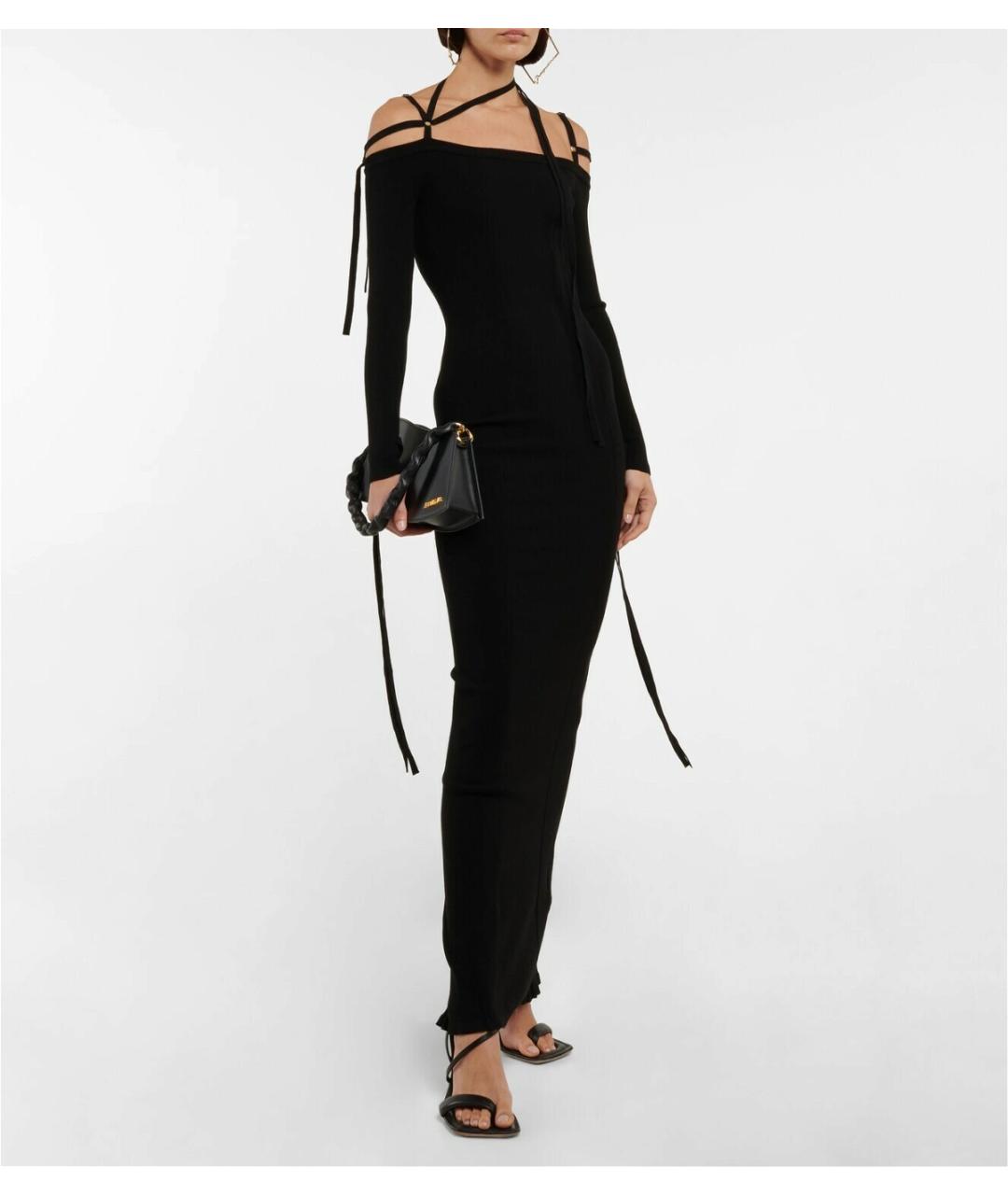 JACQUEMUS Черное полиамидовое вечернее платье, фото 6