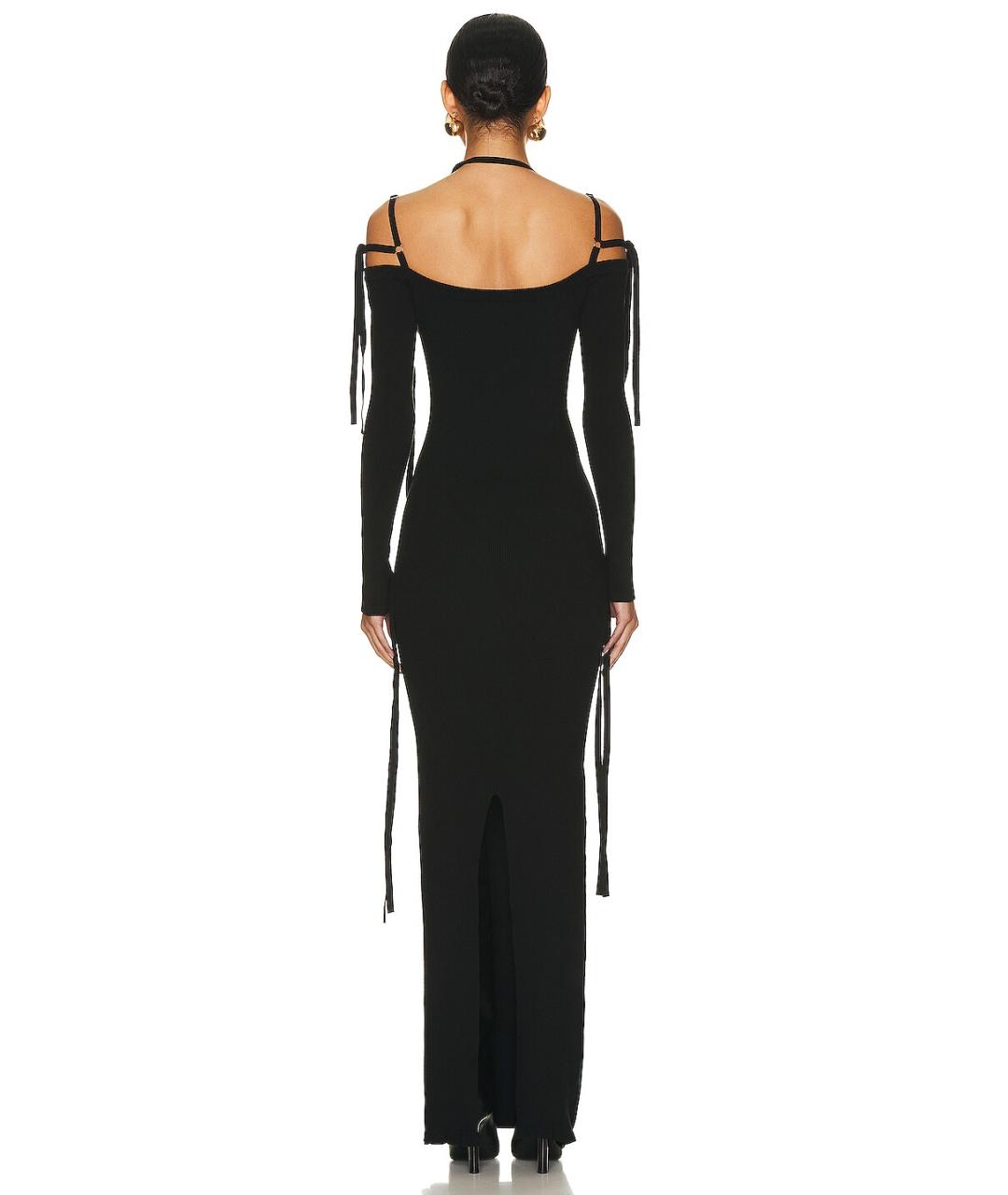 JACQUEMUS Черное полиамидовое вечернее платье, фото 5