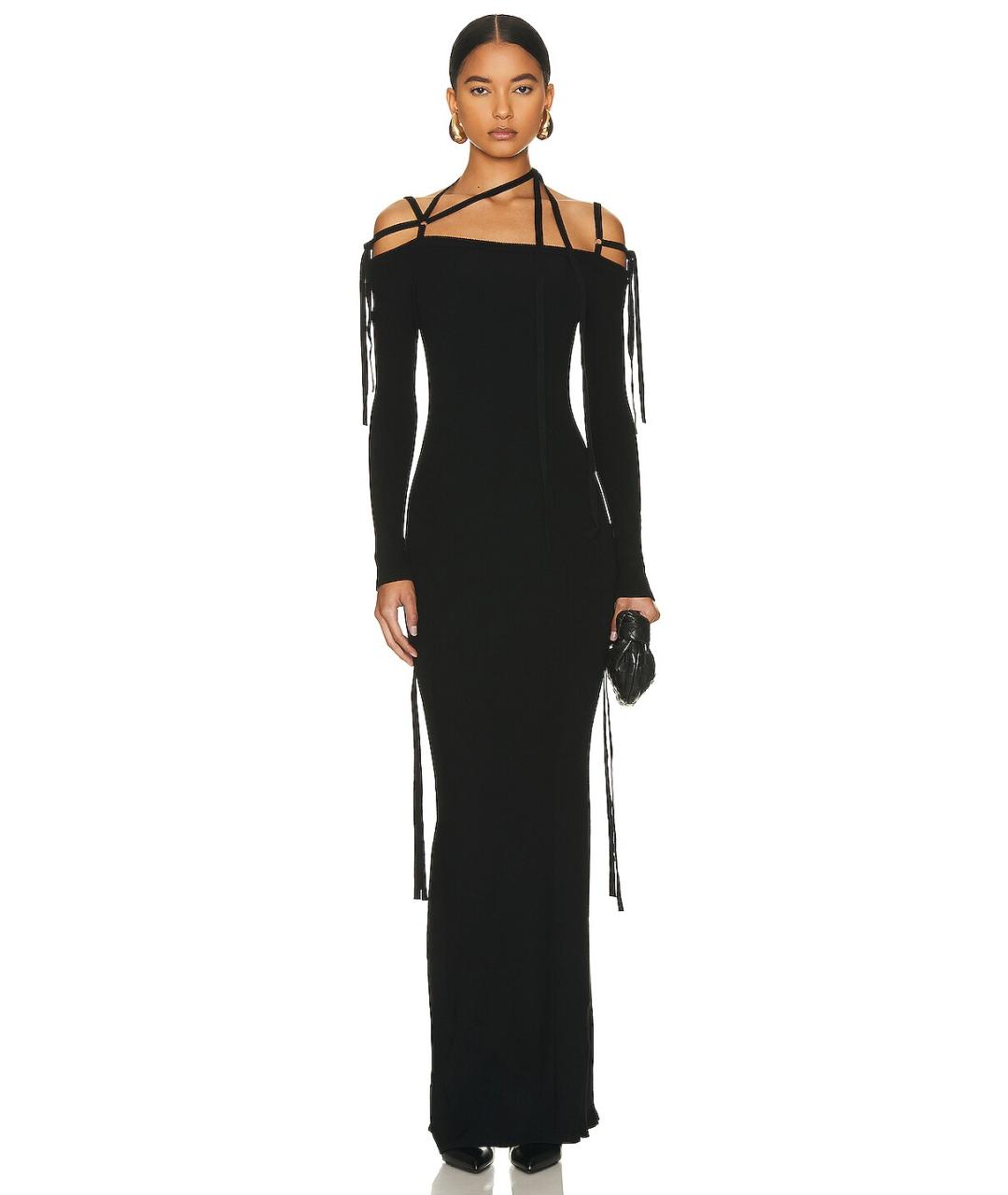 JACQUEMUS Черное полиамидовое вечернее платье, фото 2