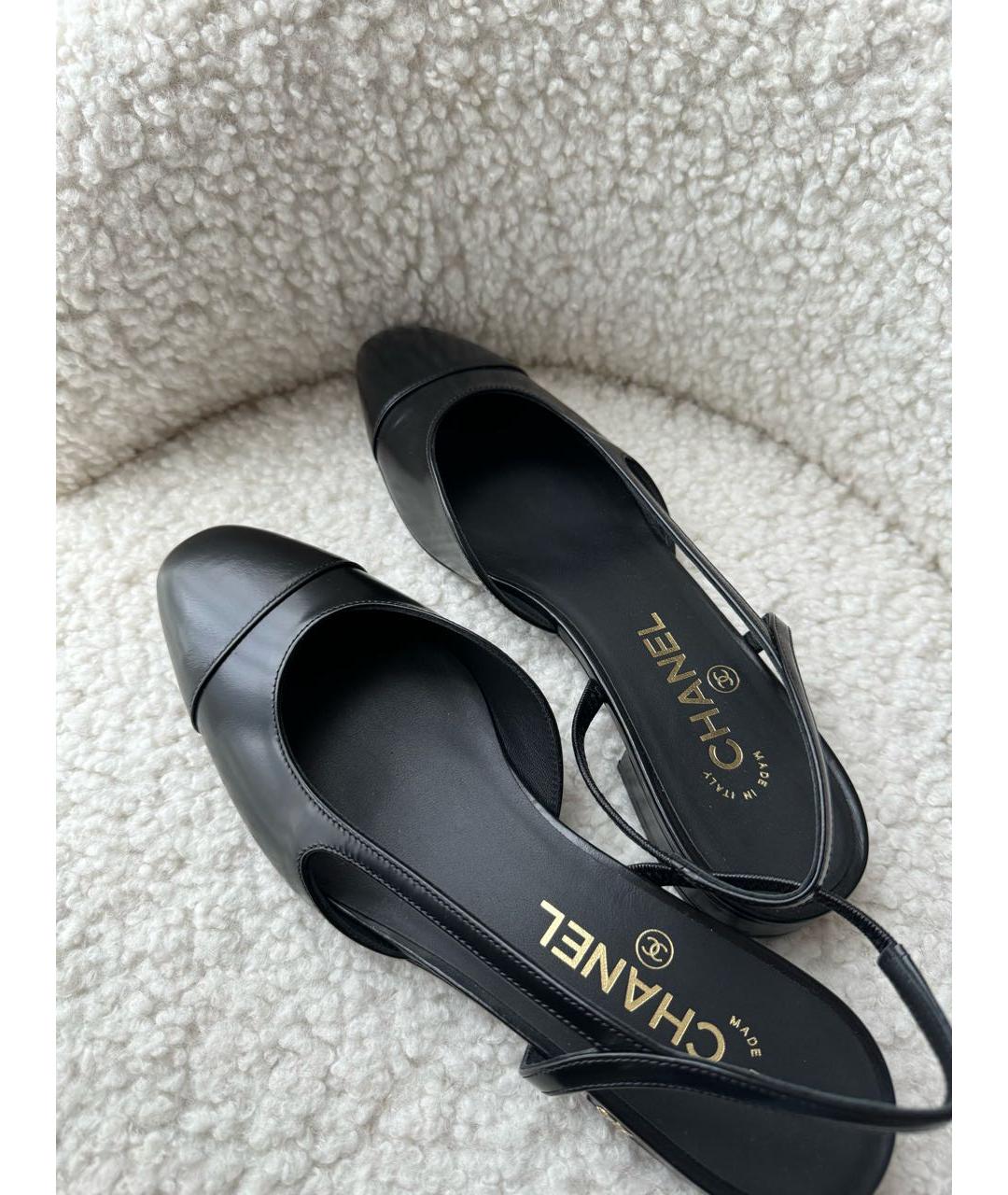 CHANEL Черные кожаные балетки, фото 2