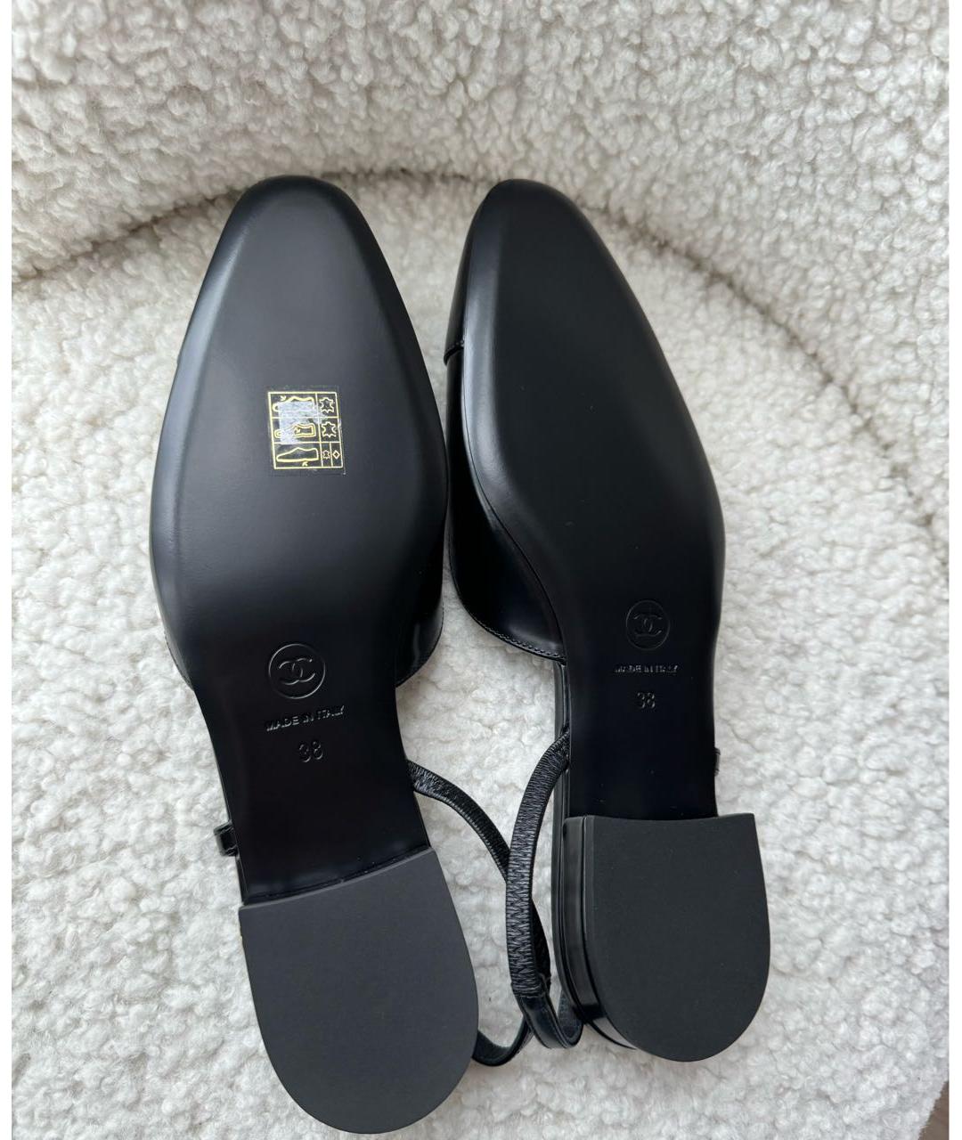 CHANEL Черные кожаные балетки, фото 4