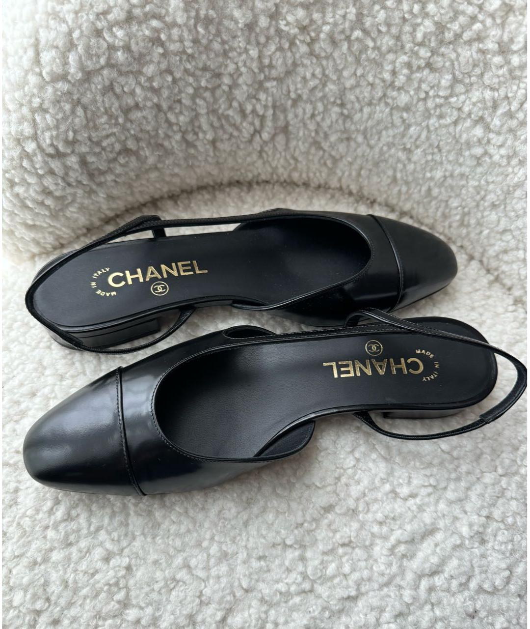CHANEL Черные кожаные балетки, фото 3