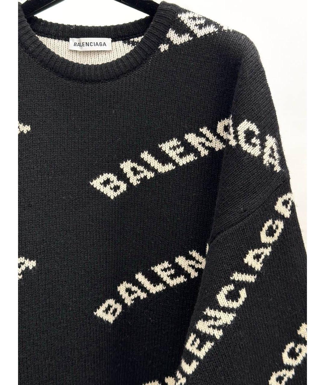 BALENCIAGA Черный шерстяной джемпер / свитер, фото 4