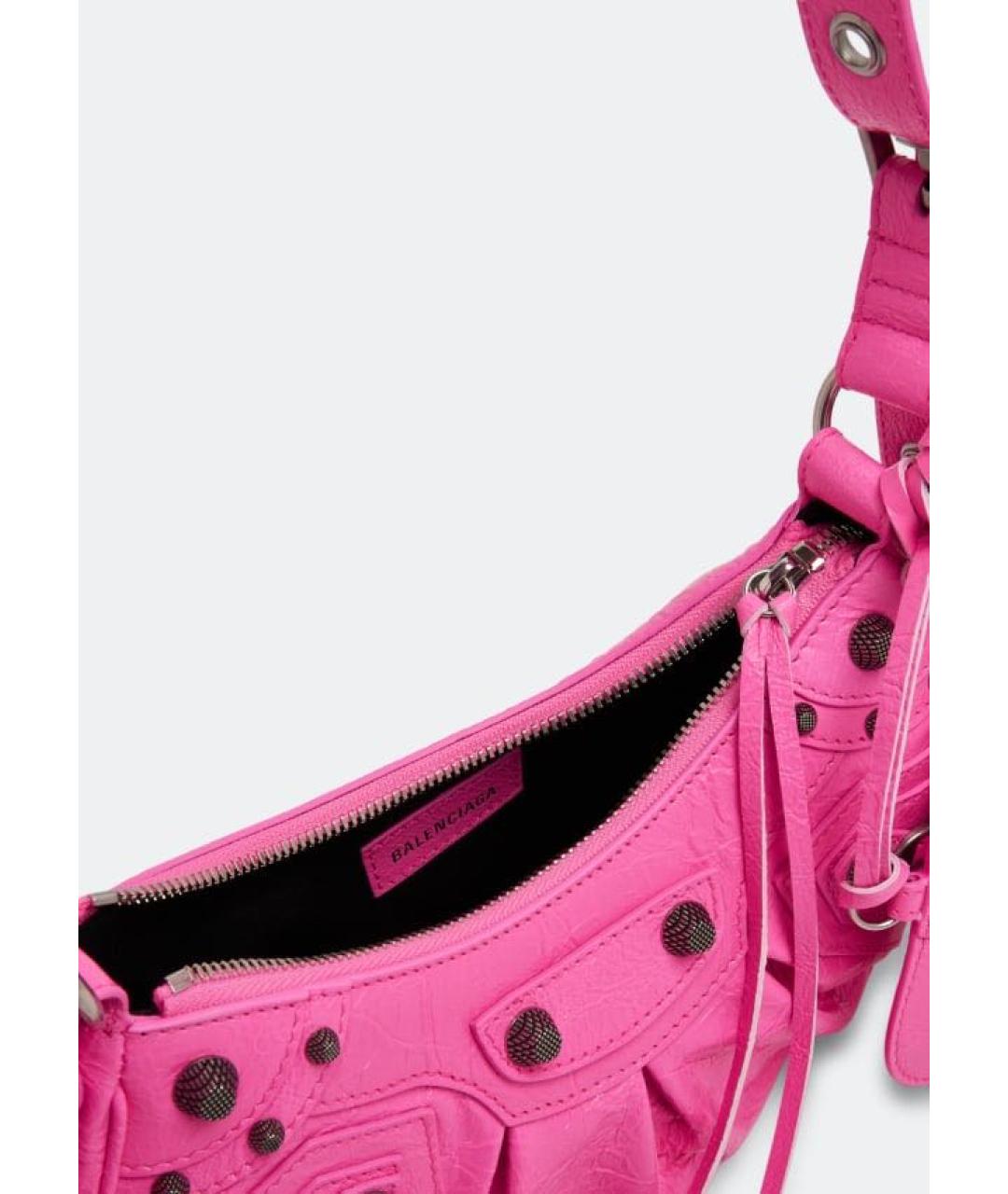 BALENCIAGA Розовая кожаная сумка через плечо, фото 4