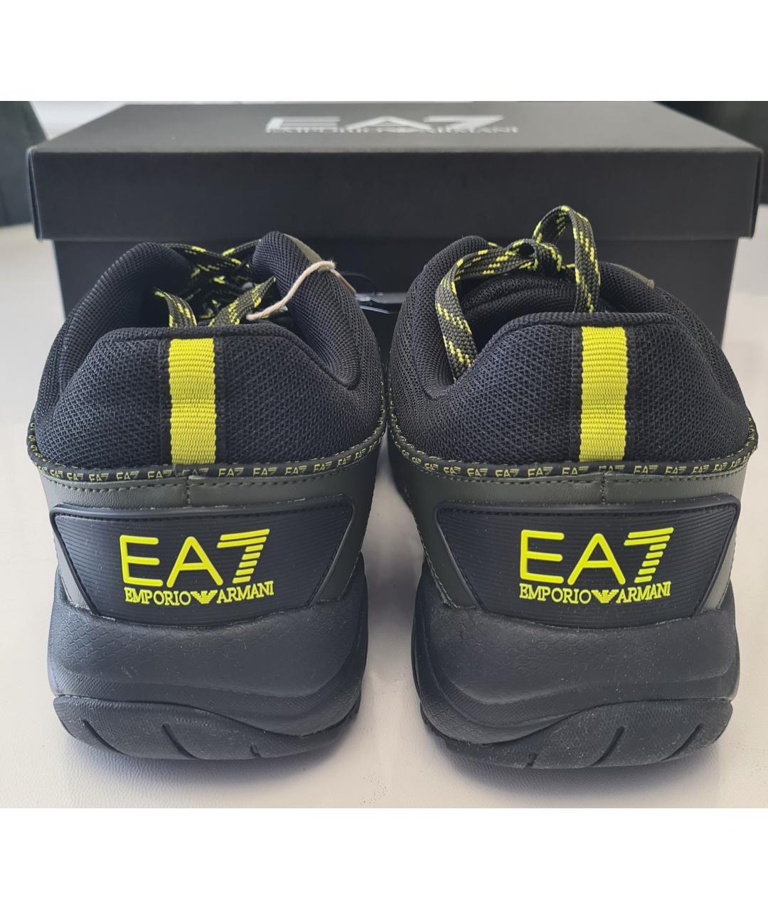 EA7 Хаки текстильные низкие кроссовки / кеды, фото 4
