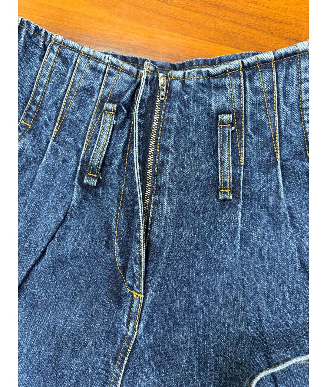 IRO Синие хлопковые прямые джинсы, фото 4