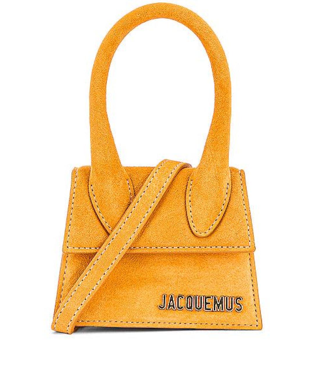 JACQUEMUS Оранжевая замшевая сумка через плечо, фото 1