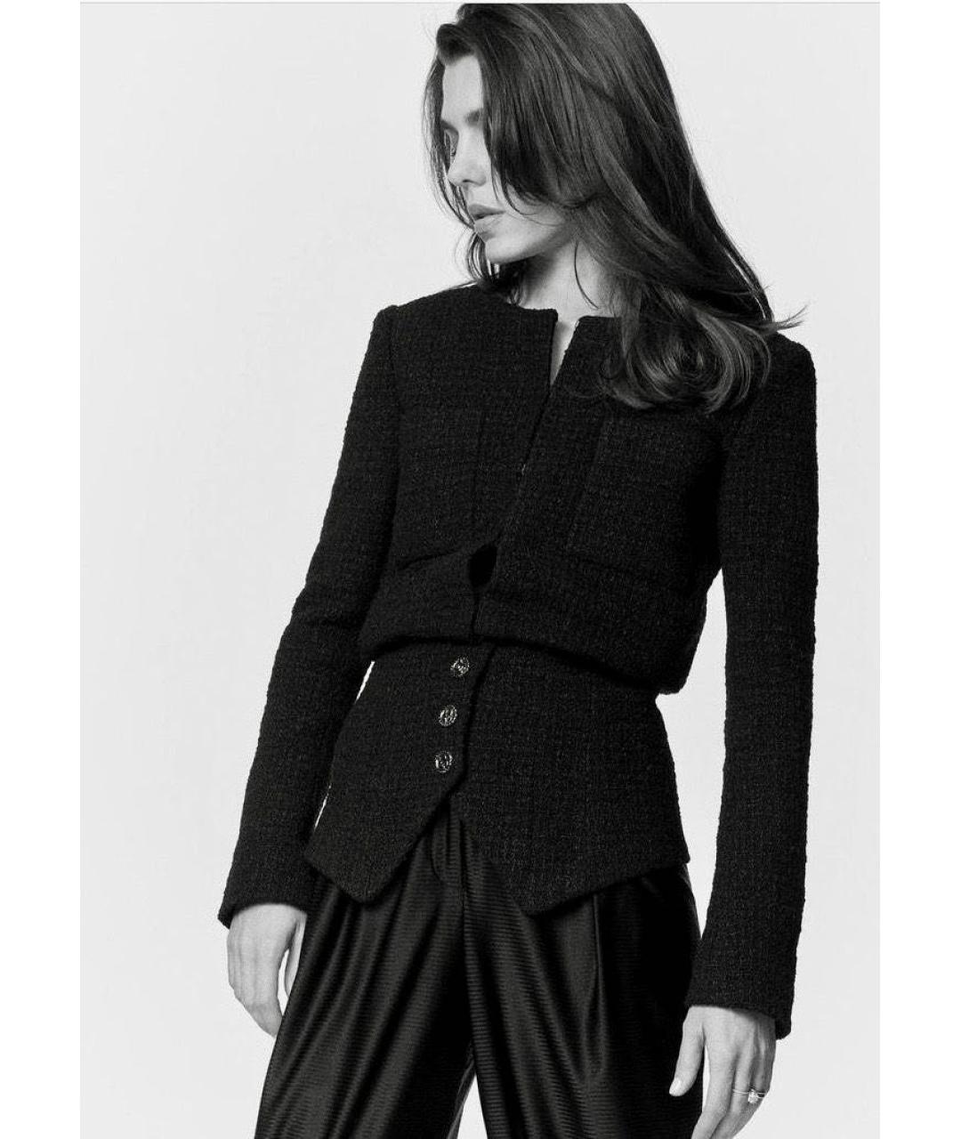 CHANEL PRE-OWNED Черный шерстяной жакет/пиджак, фото 7