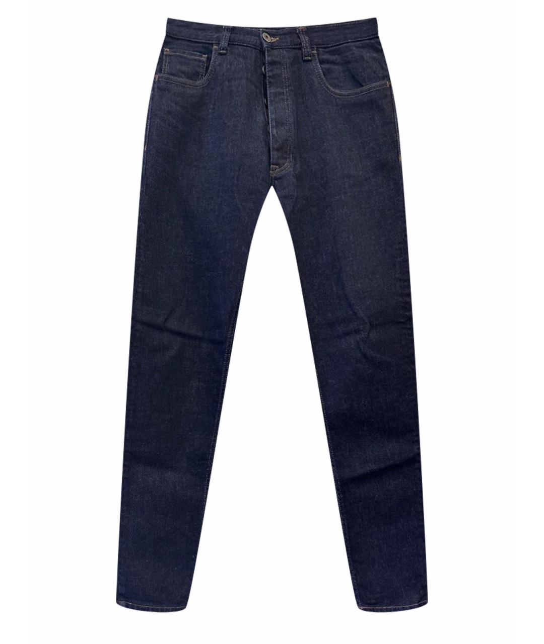 PRADA Темно-синие хлопковые прямые джинсы, фото 1