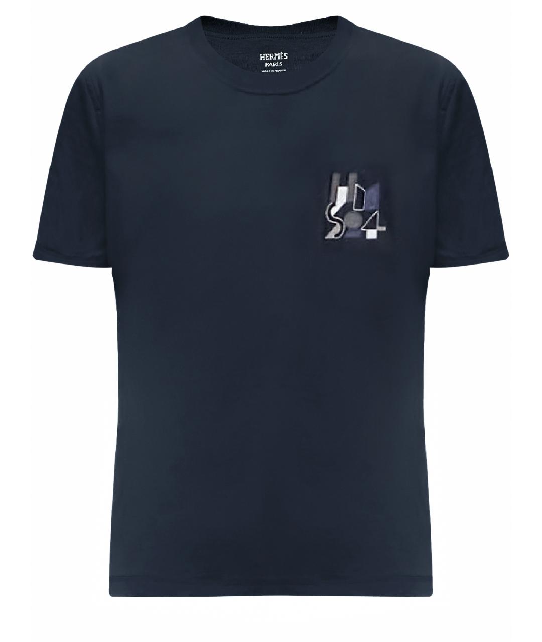 HERMES Темно-синяя футболка, фото 1