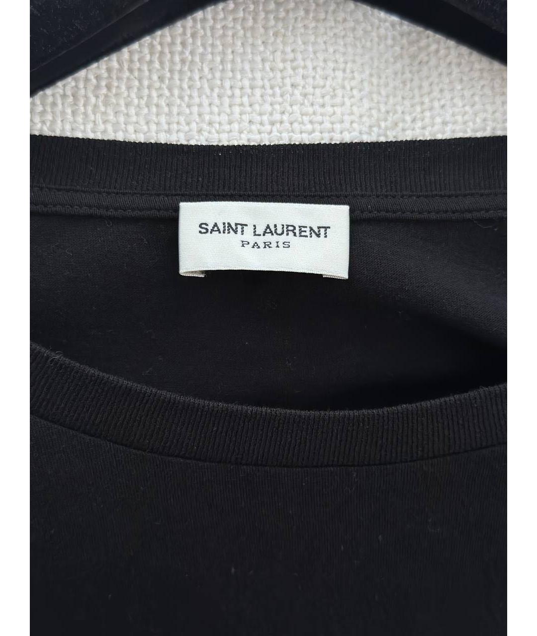 SAINT LAURENT Черная хлопковая футболка, фото 6