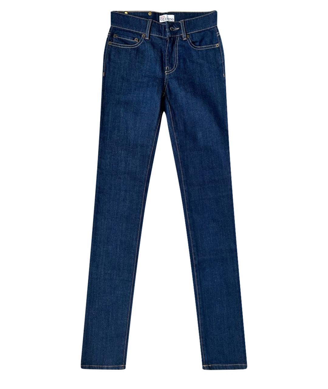 RED VALENTINO Темно-синие хлопковые джинсы слим, фото 1