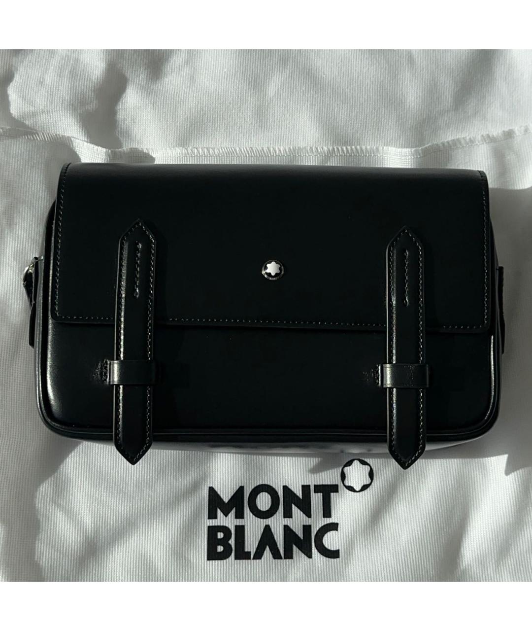 MONTBLANC Черная кожаная сумка на плечо, фото 4