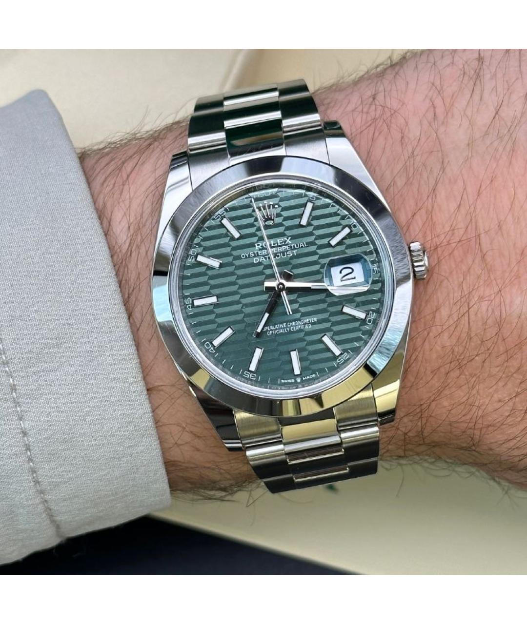 ROLEX Зеленые часы, фото 4