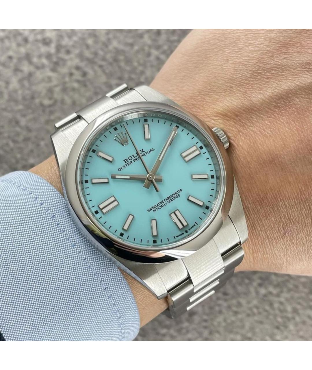 ROLEX Голубые часы, фото 3