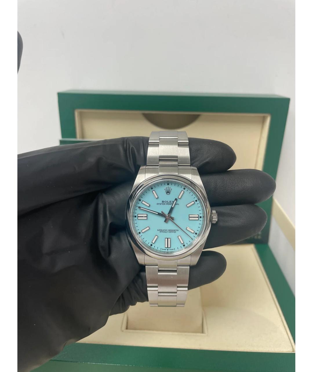 ROLEX Голубые часы, фото 4