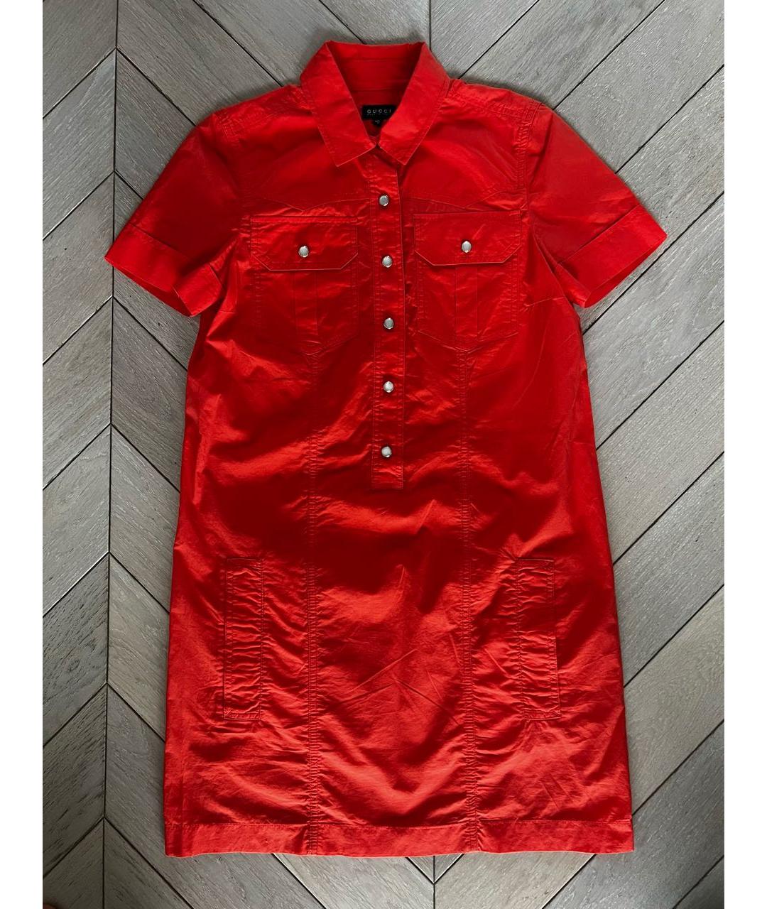 GUCCI Коралловое хлопковое платье, фото 7