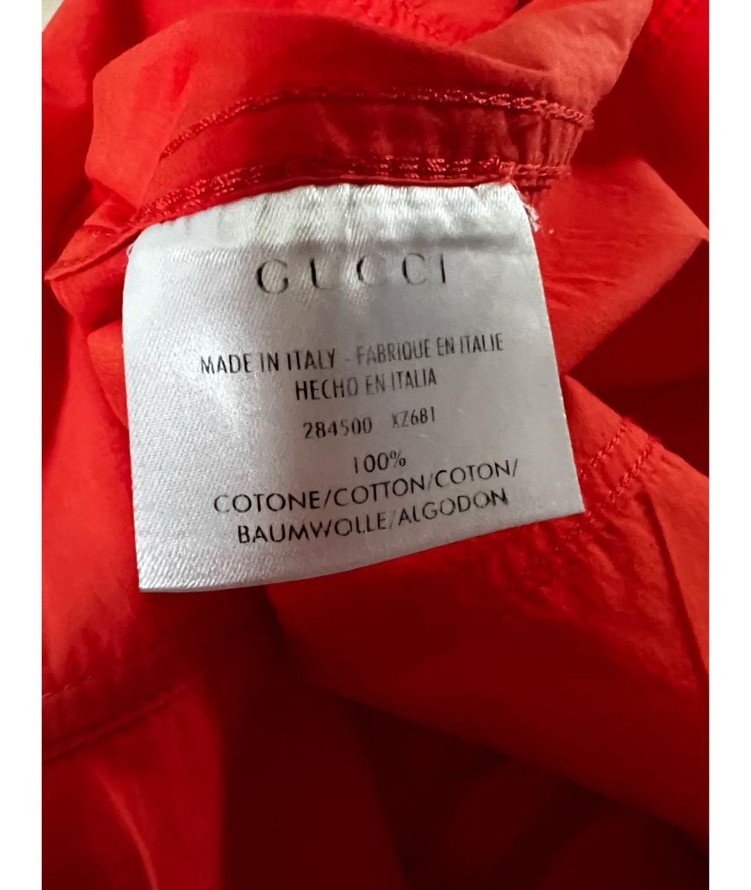 GUCCI Коралловое хлопковое платье, фото 6