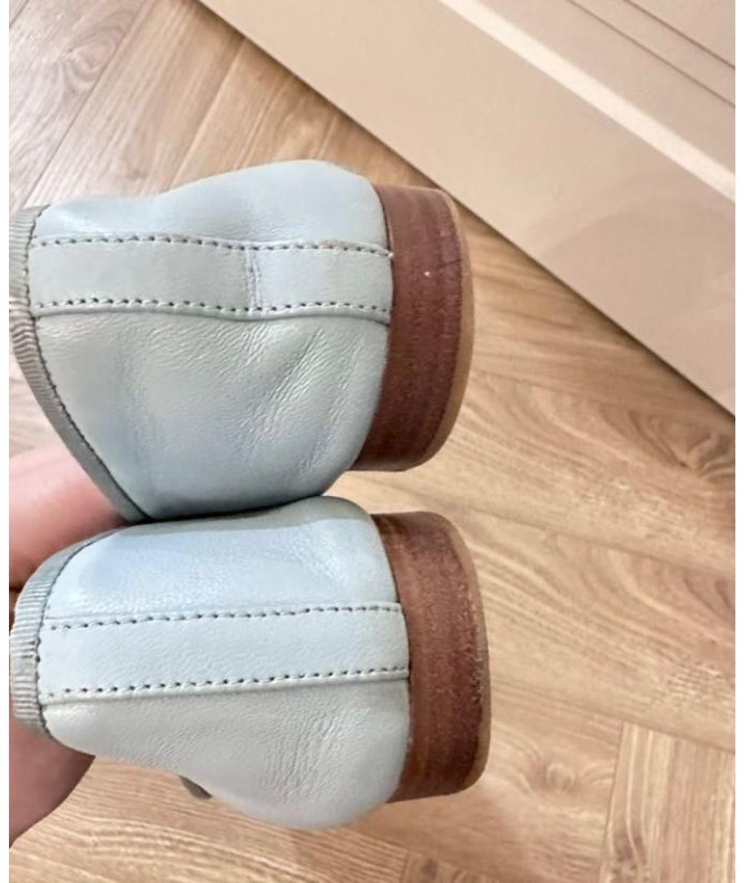 CHANEL Голубые кожаные балетки, фото 4