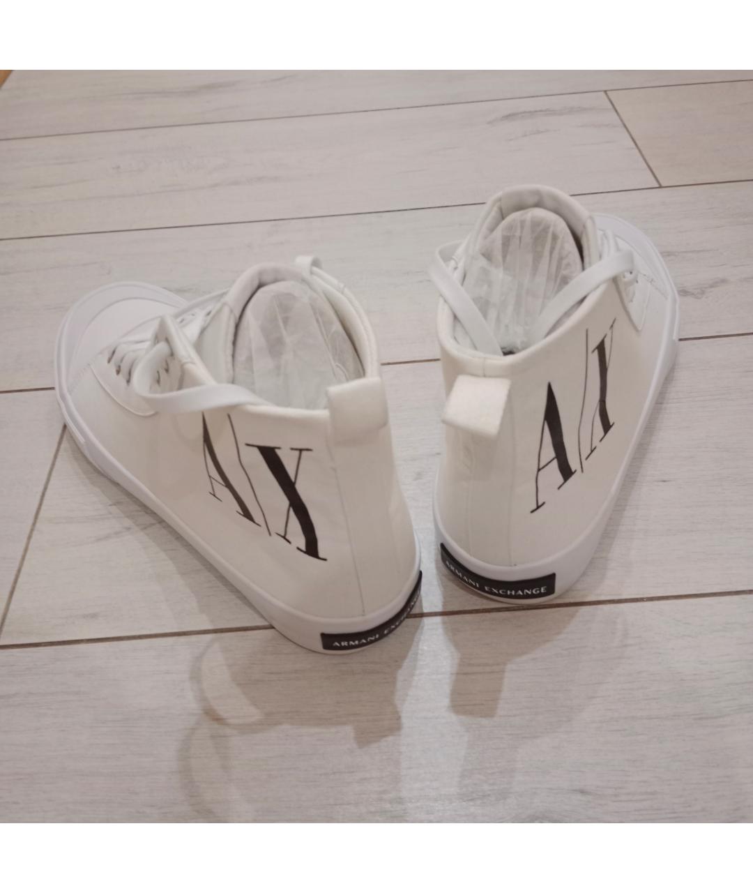 ARMANI EXCHANGE Белые текстильные высокие кроссовки / кеды, фото 5